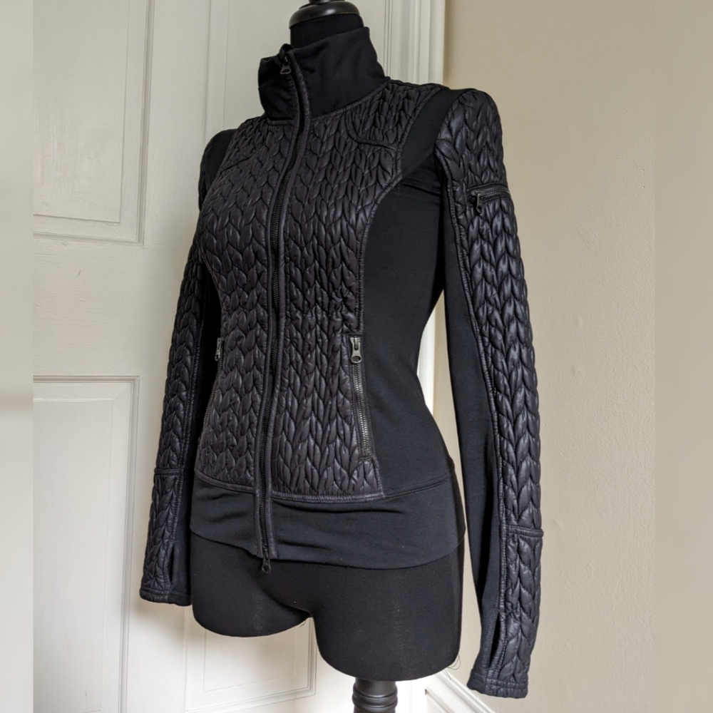 Zella Black Zip Textured Jacket